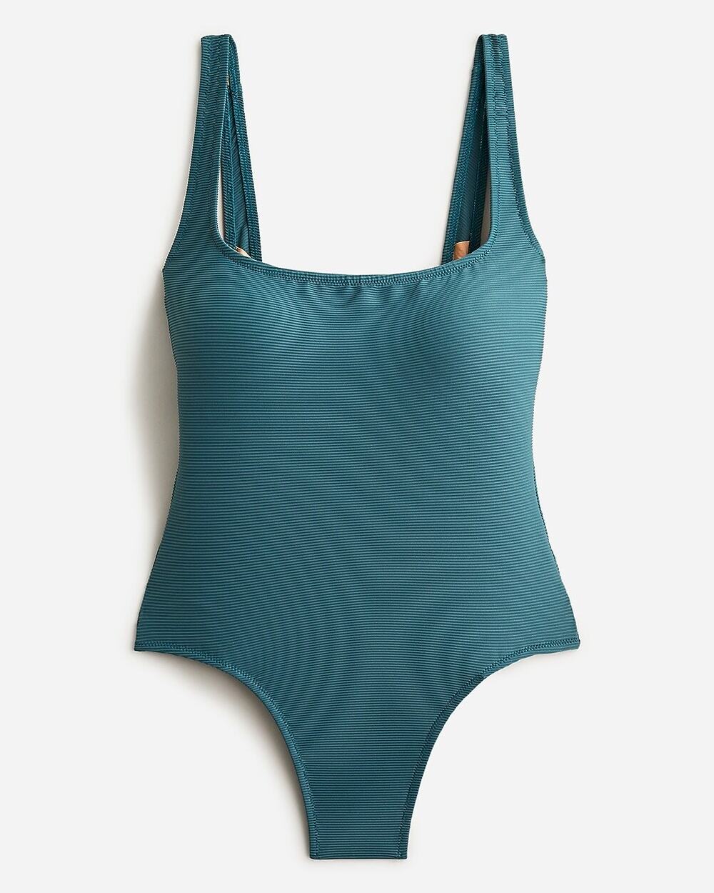 J.Crew Ribbed square-neck one piece swimsuit green 8
